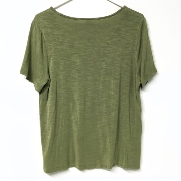 Old Navy Luxe women's green t-shirt short sleeve v- neck size medium - Picture 2 of 7